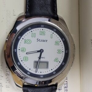 Stauer Atomic Powered Watch Wristwatch 1970 Box Stainless Steel